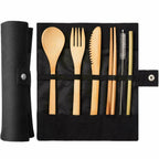 7 Piece Reusable Bamboo Cutlery Set