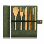 7 Piece Reusable Bamboo Cutlery Set