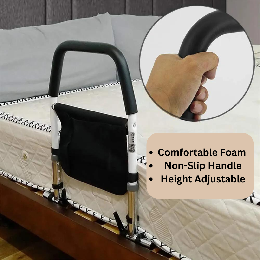Bedside Assist Rail - Adjustable Height & Non-Slip Handle