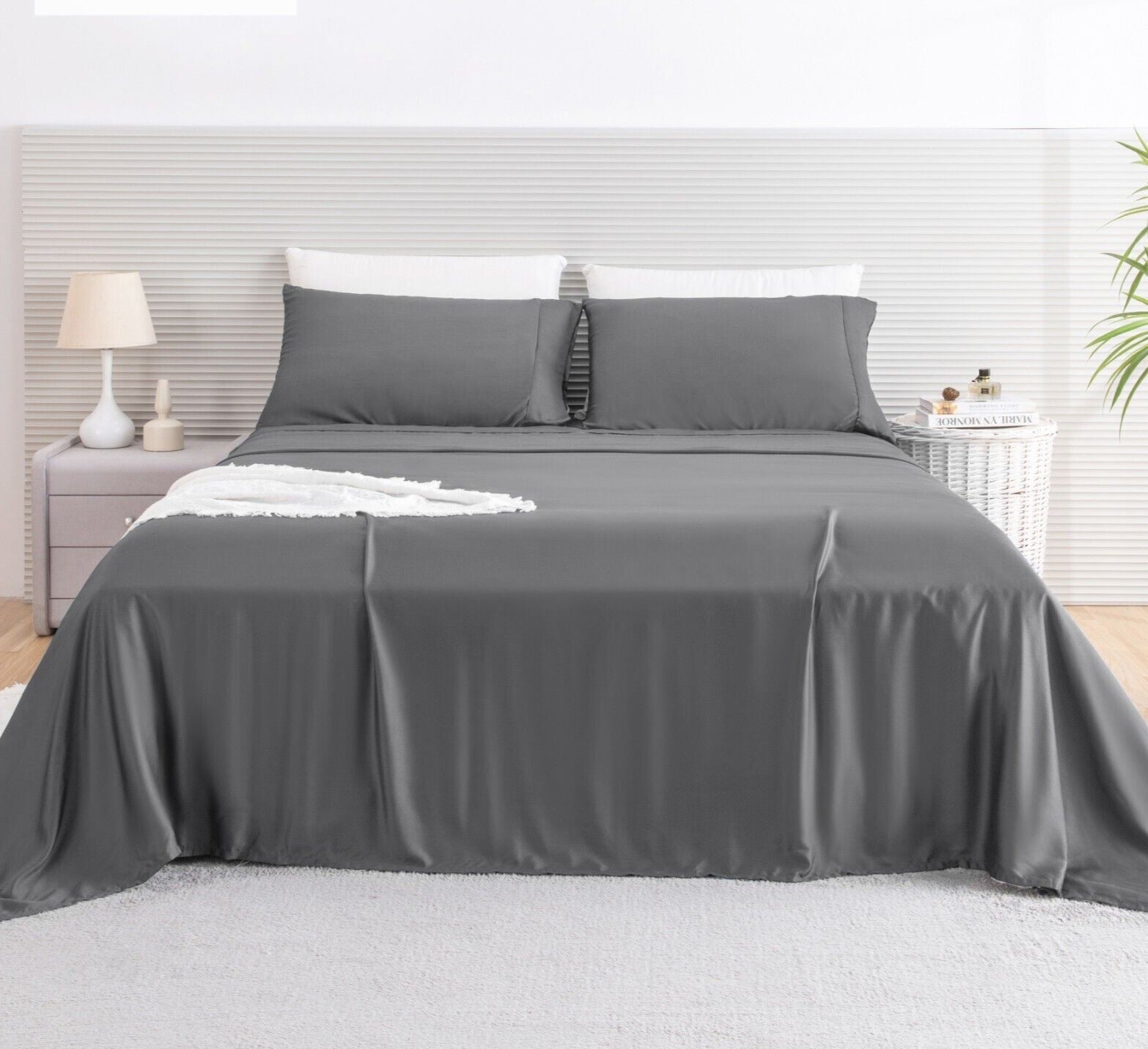 100% Bamboo Sheet Set (Flat & Fitted Sheets Included) + FREE Pillowcases