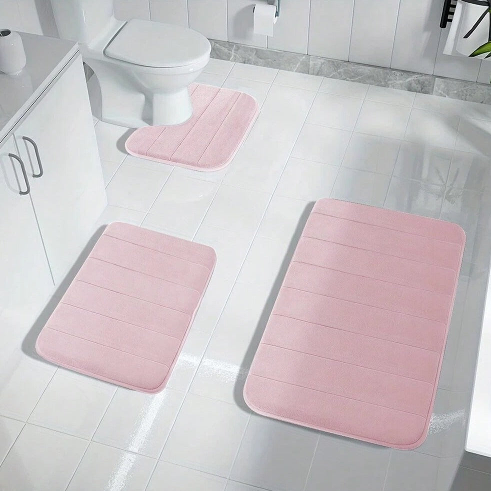 Memory Foam Bath Mat - 3pcs Set