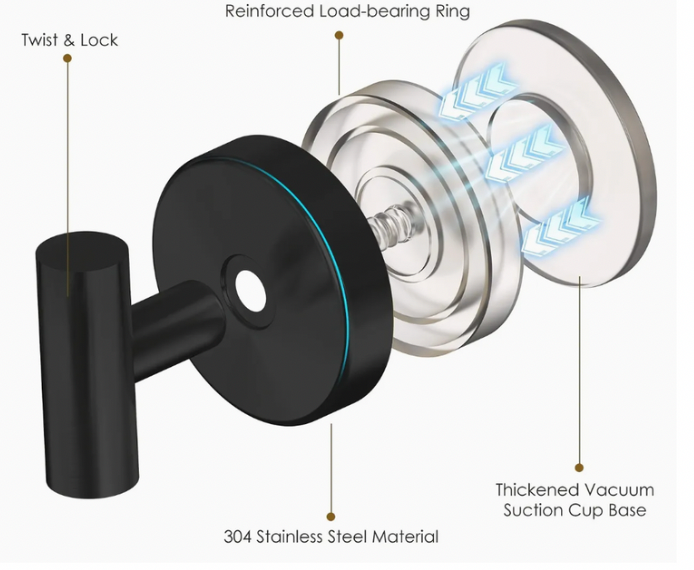 Straight Stainless Steel Secure Hooks