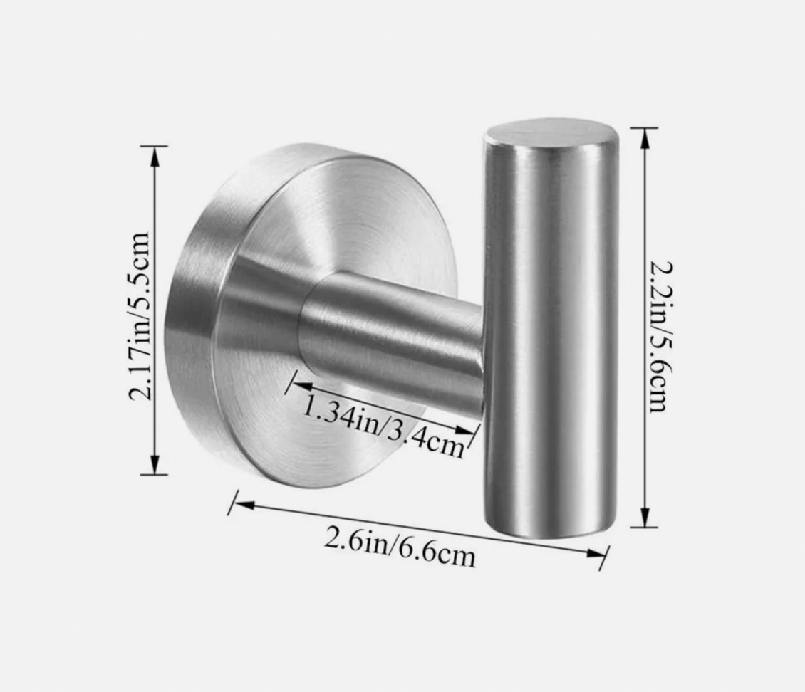 Straight Stainless Steel Secure Hooks