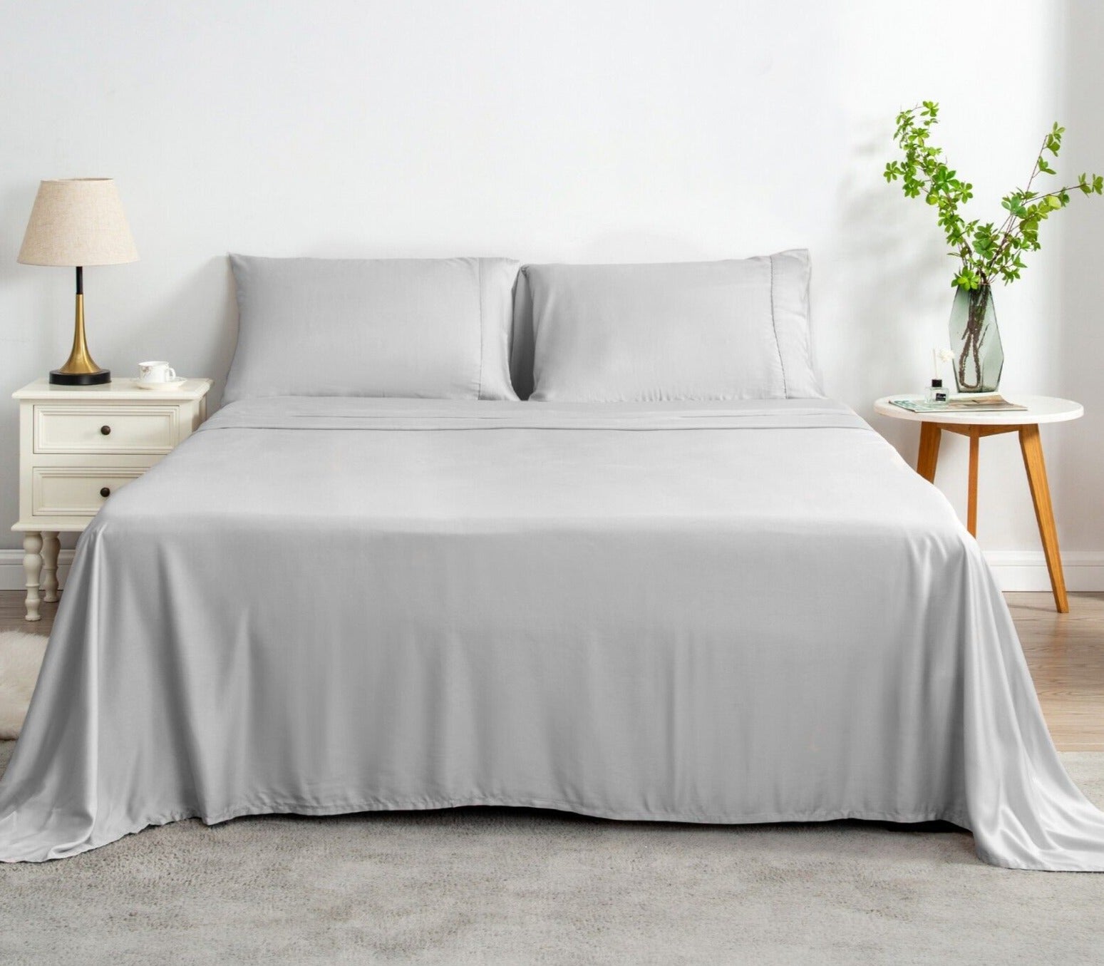 100% Bamboo Sheet Set (Flat & Fitted Sheets Included) + FREE Pillowcases