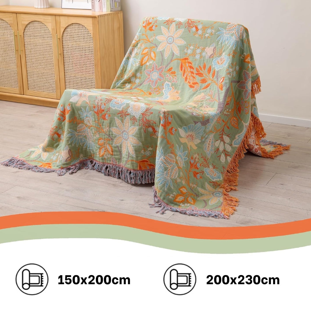 Reversible Floral Boho Blanket