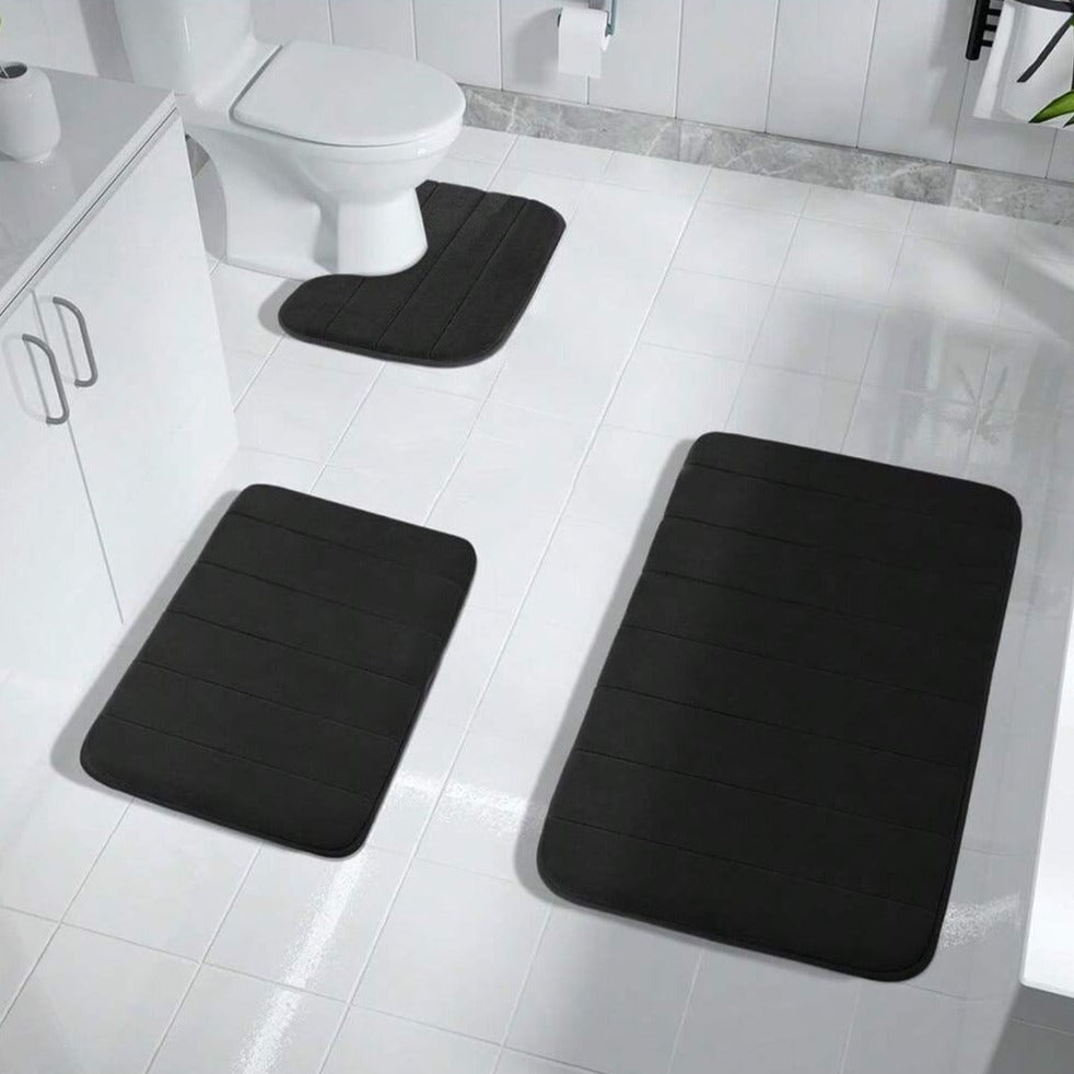 Memory Foam Bath Mat - 3pcs Set