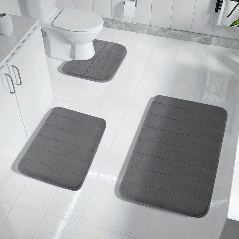 Memory Foam Bath Mat - 3pcs Set