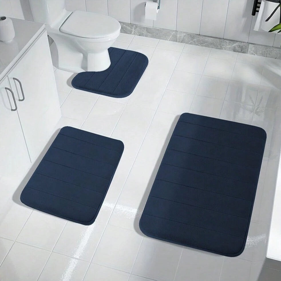 Memory Foam Bath Mat - 3pcs Set
