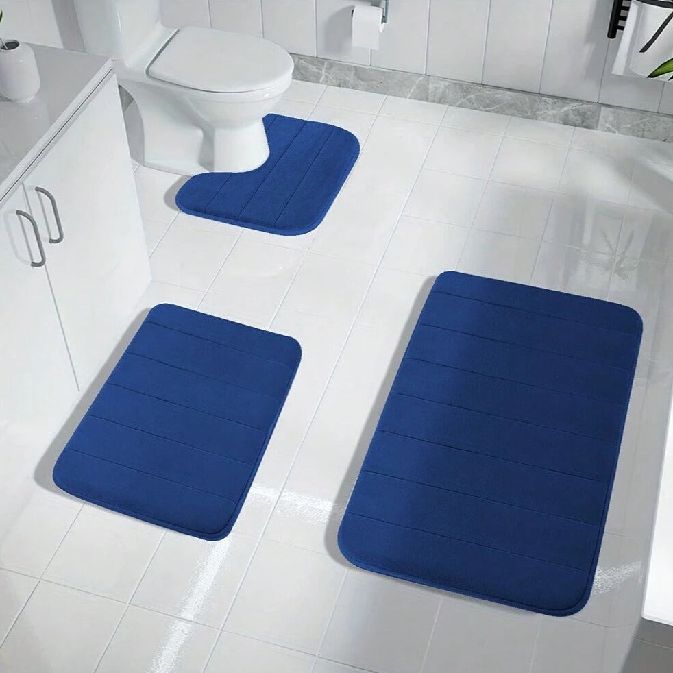 Memory Foam Bath Mat - 3pcs Set